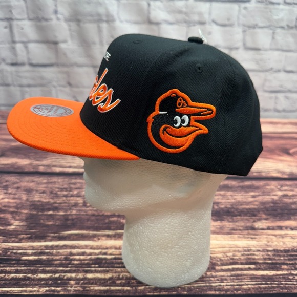 NEW‎ Baltimore Orioles Script Snapback Hat Mitchell Ness MLB Baseball Cap Bird - Picture 4 of 9